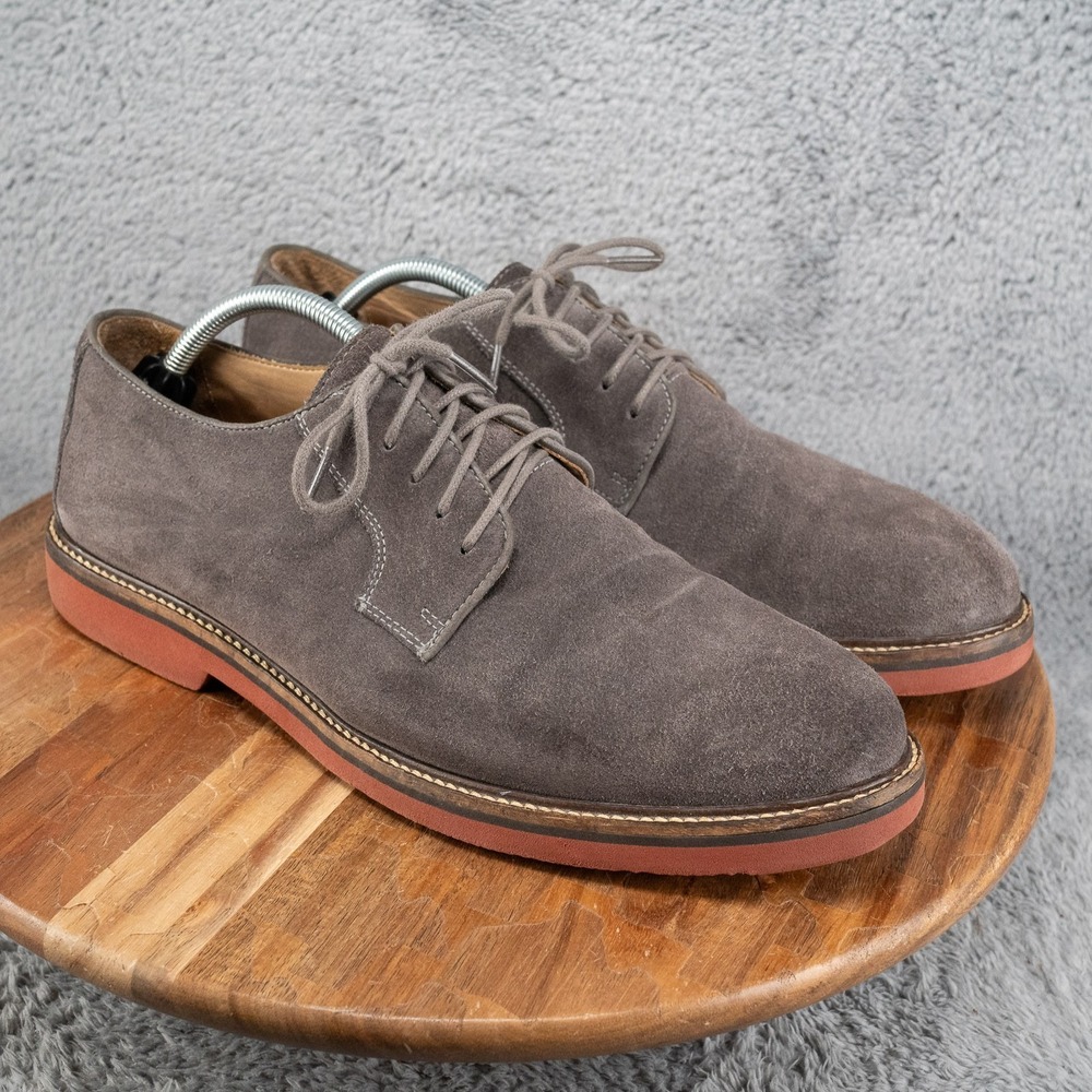 1901 Nordstrom Buck Suede Leather Gray Oxford Mens Dress Shoes Sz 11 Lace